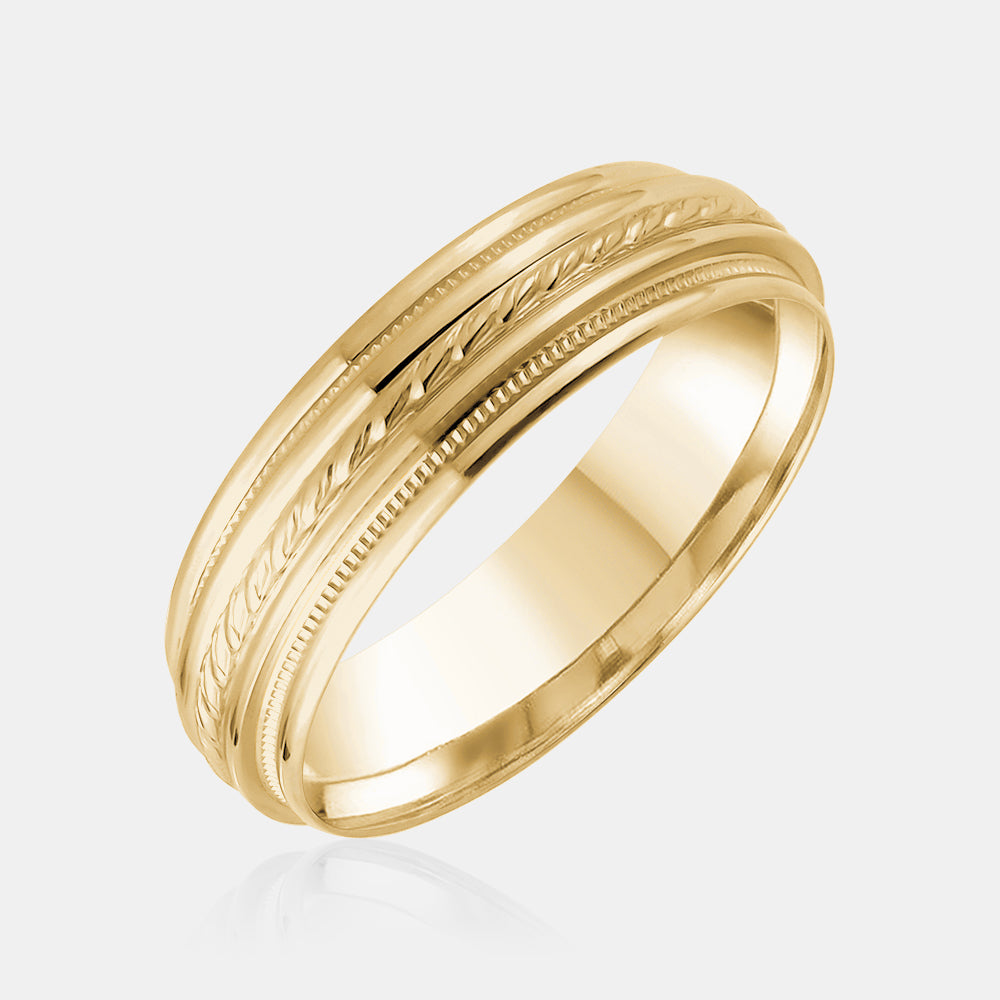 10K Rope Detail Wedding Band