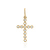Mini breloque croix avec lunette à milgrain et diamant