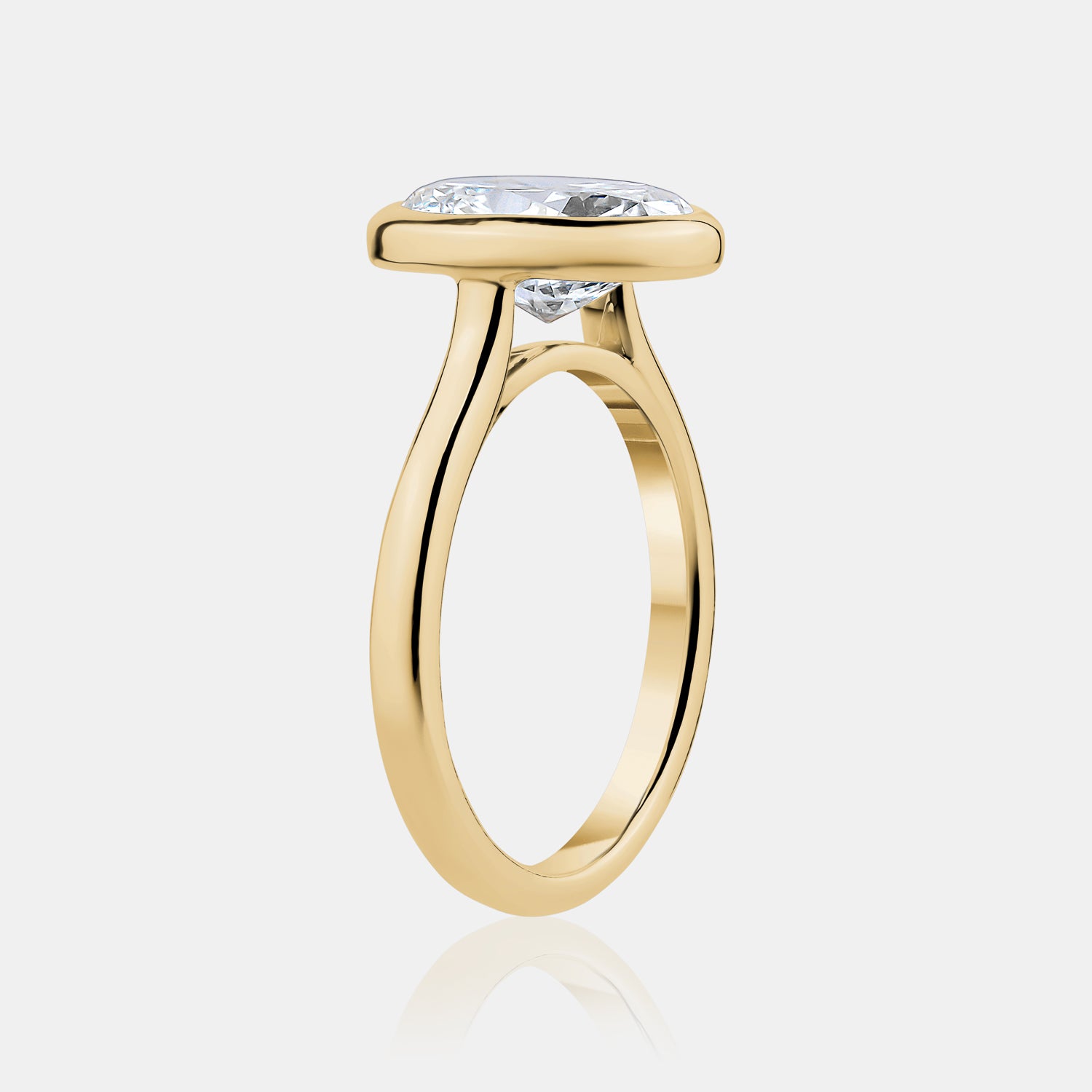 2.5ct Oval Cut Lab Bezel Engagement Ring