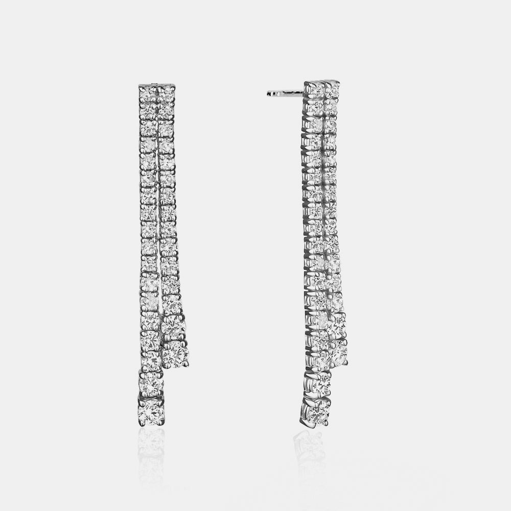 Graduated Diamond Double Tennis Earrings