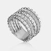 Bague pavée de perles à cinq rangs