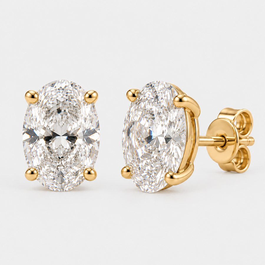 Lab Grown Oval Diamond Studs