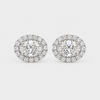The Lab Grown Oval Diamond Halo Studs