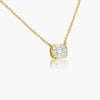 Collier avec lunette en diamant et taille émeraude