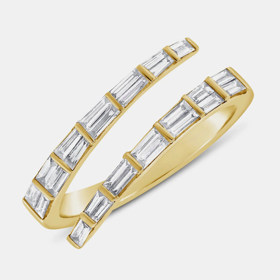 Bague baguette en diamant