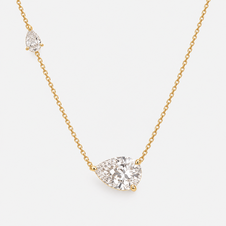 The Lab Grown Double Pear Necklace