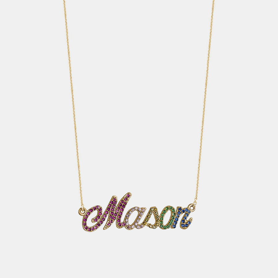 Collier à Nom Personnalisé Arc-en-Ciel