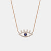 Diamond Blinking Lashes Evil Eye Necklace