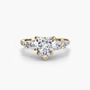 Five Stone Ring with Pavé Band