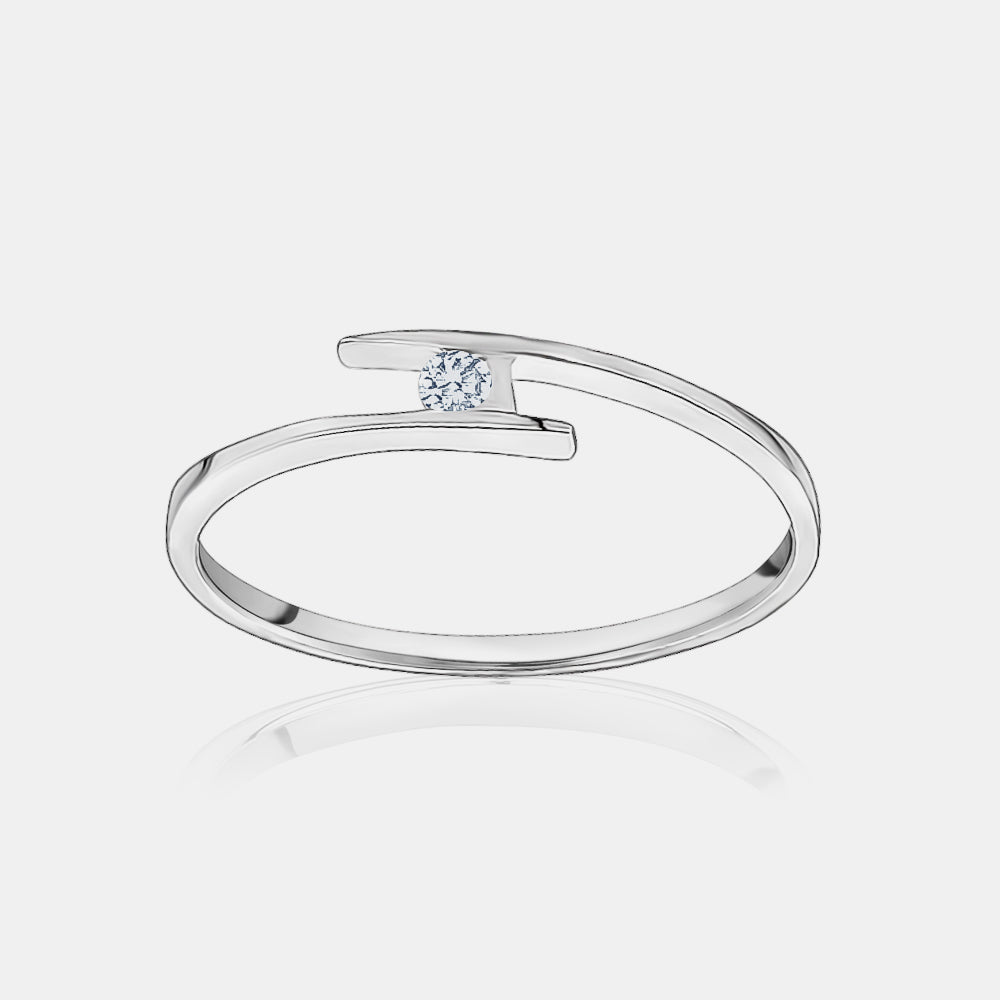 Bague Empilable à Diamant Unique