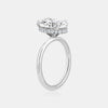 BAGUE DE FIANÇAILLES OVALE AVEC HALO CACHÉ