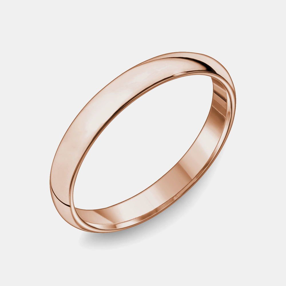 10K Classic Rounded Wedding Band - 10K Rose Gold