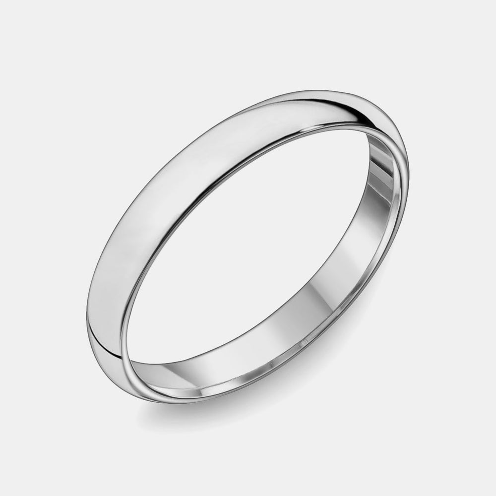 10K Classic Rounded Wedding Band - 10K White Gold
