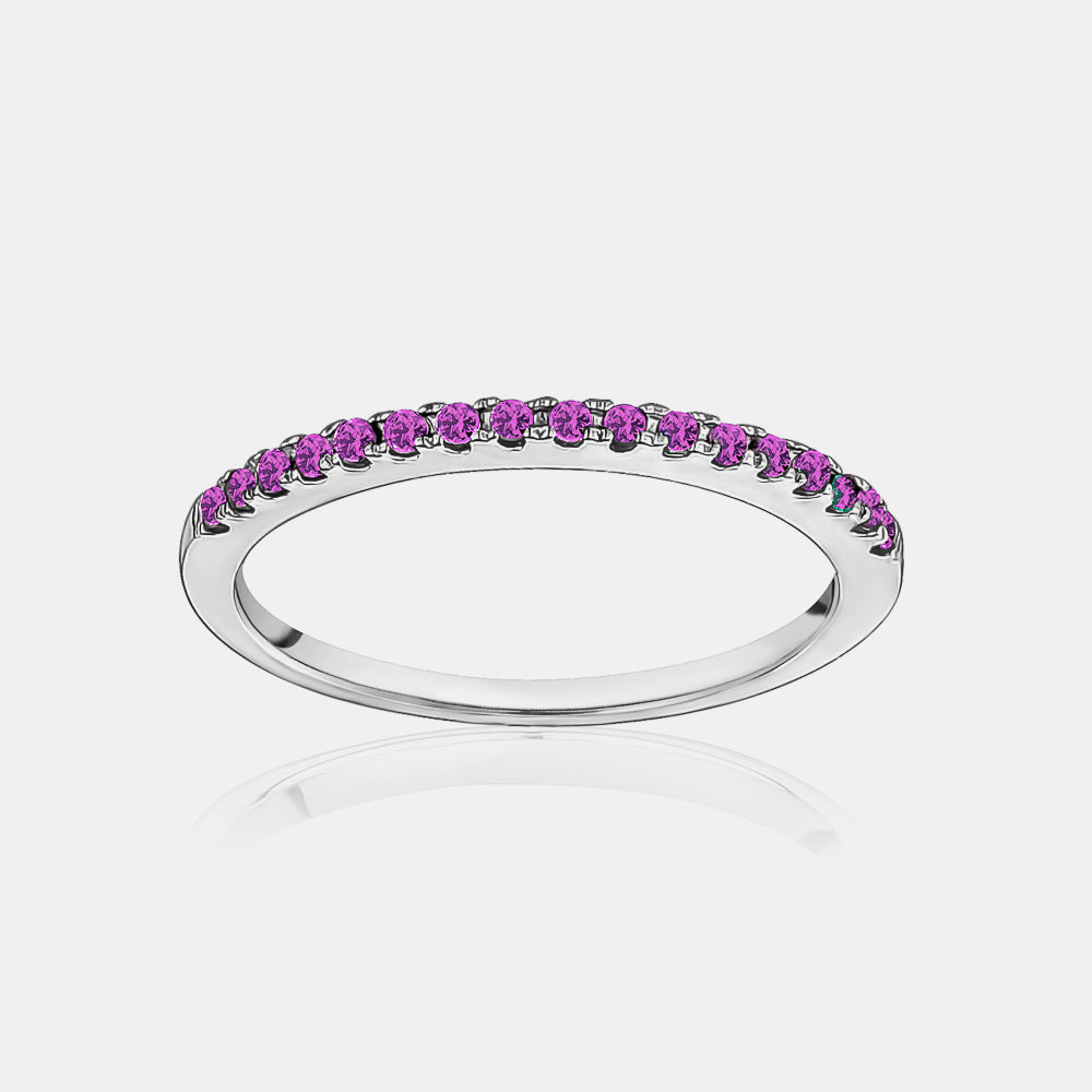 Stackable Pavé Amethyst Ring