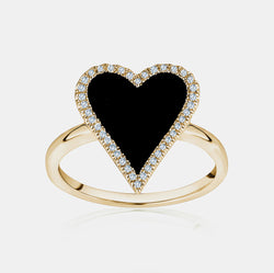 Black Diamond Heart Ring