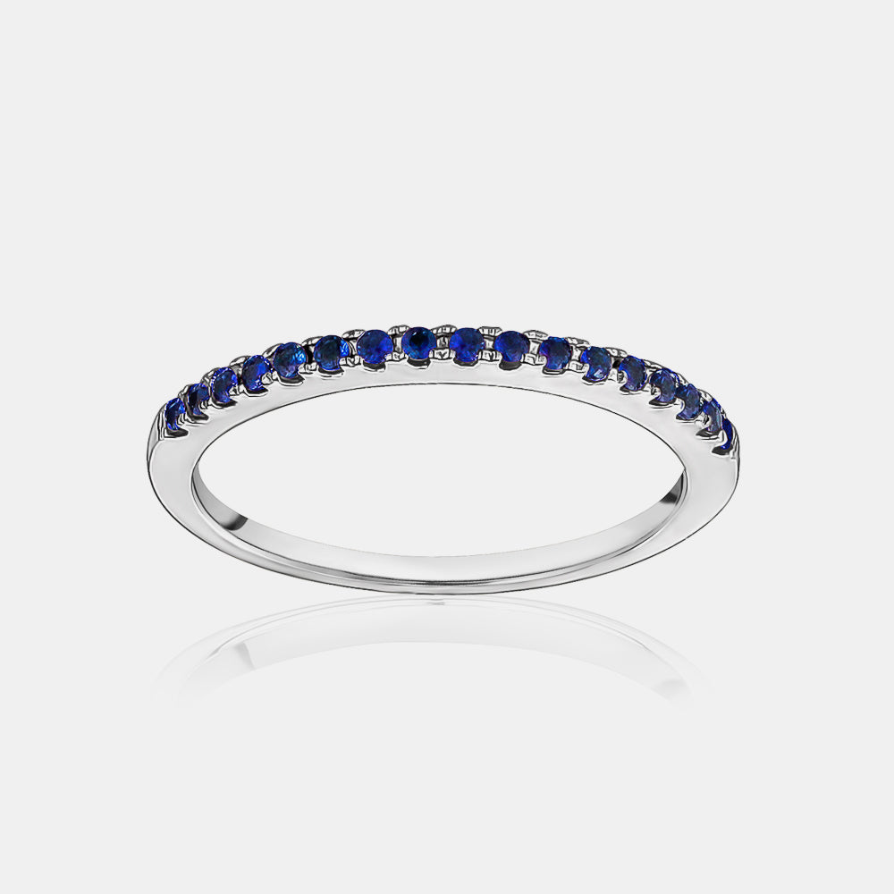 Stackable Pavé Blue Sapphire Ring