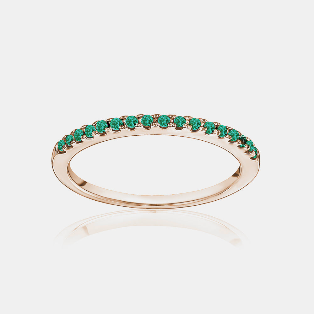 Stackable Pavé Emerald Ring