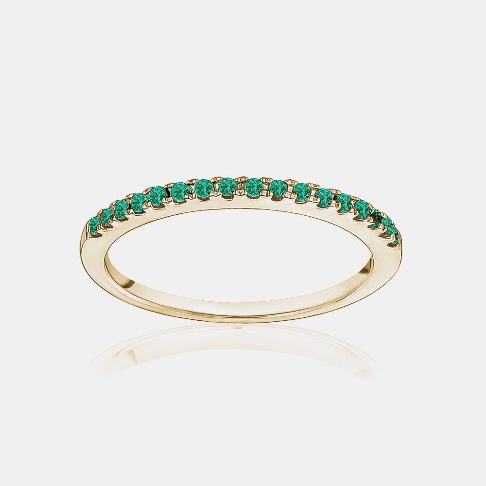 Stackable Pavé Emerald Ring