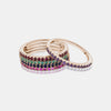 Bague Saphir Rose Pavé Empilable