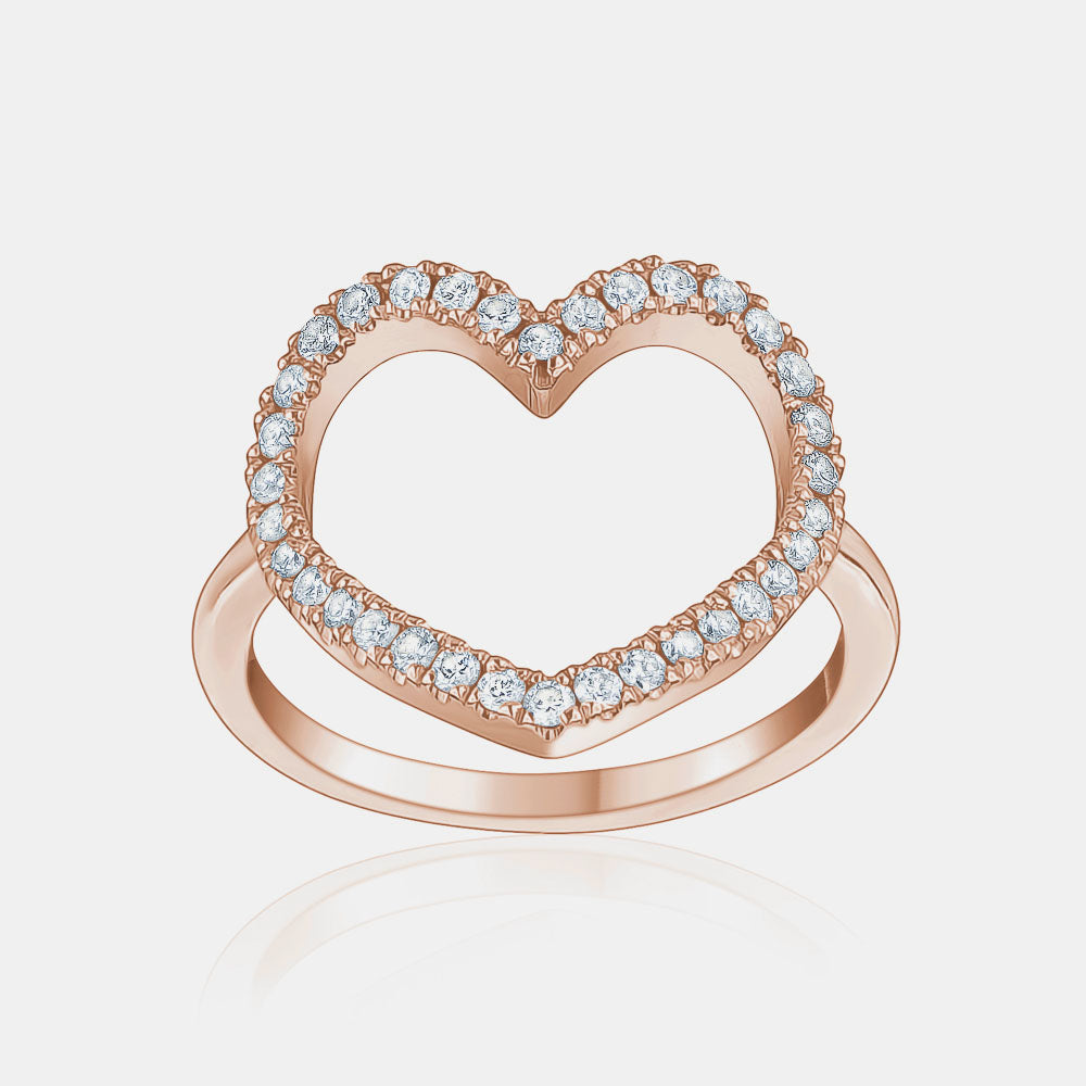 Bague de Cœur Géant en Diamant