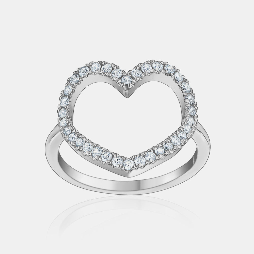 Bague de Cœur Géant en Diamant