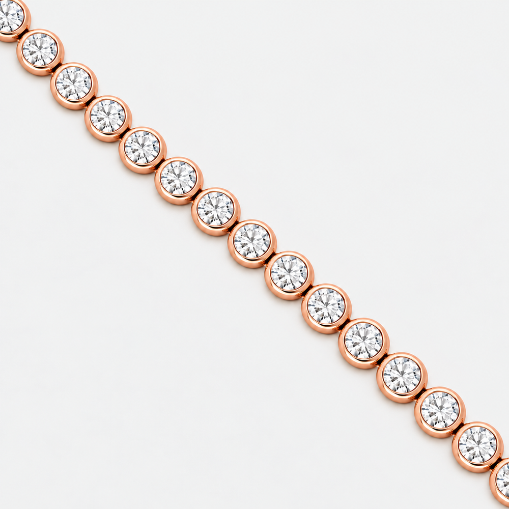 The Lab Grown Bezel Diamond Tennis Bracelet - 14K Rose Gold