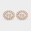 The Lab Grown Oval Diamond Halo Studs