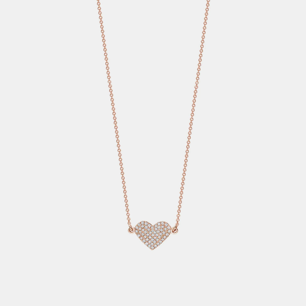 Single Pavé Heart Necklace