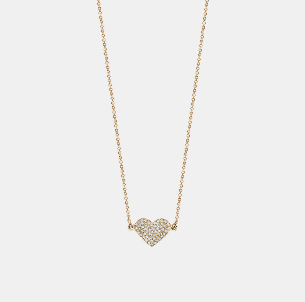 Single Pavé Heart Necklace
