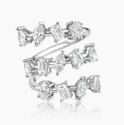 Spiral Diamond Multi Shape Ring