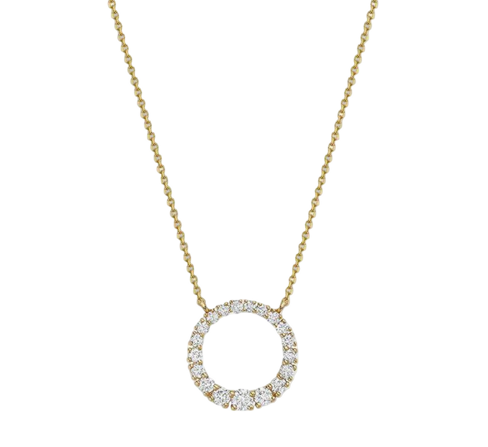 Graduated Circle of Life Necklace - 14K Yellow Gold