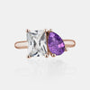 Bague Toi et Moi en émeraude et poire