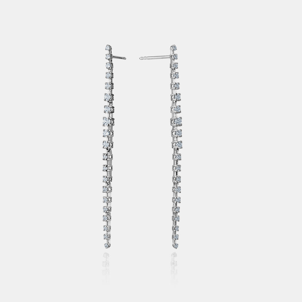 Graduated Diamond Drop Earrings