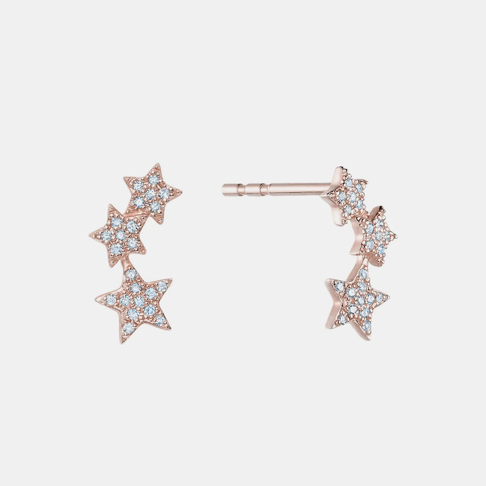 Curved Diamond Star Studs