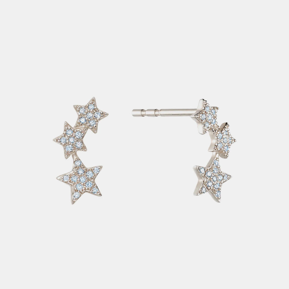 Curved Diamond Star Studs