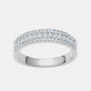 Three Row Semi Pavé Ring