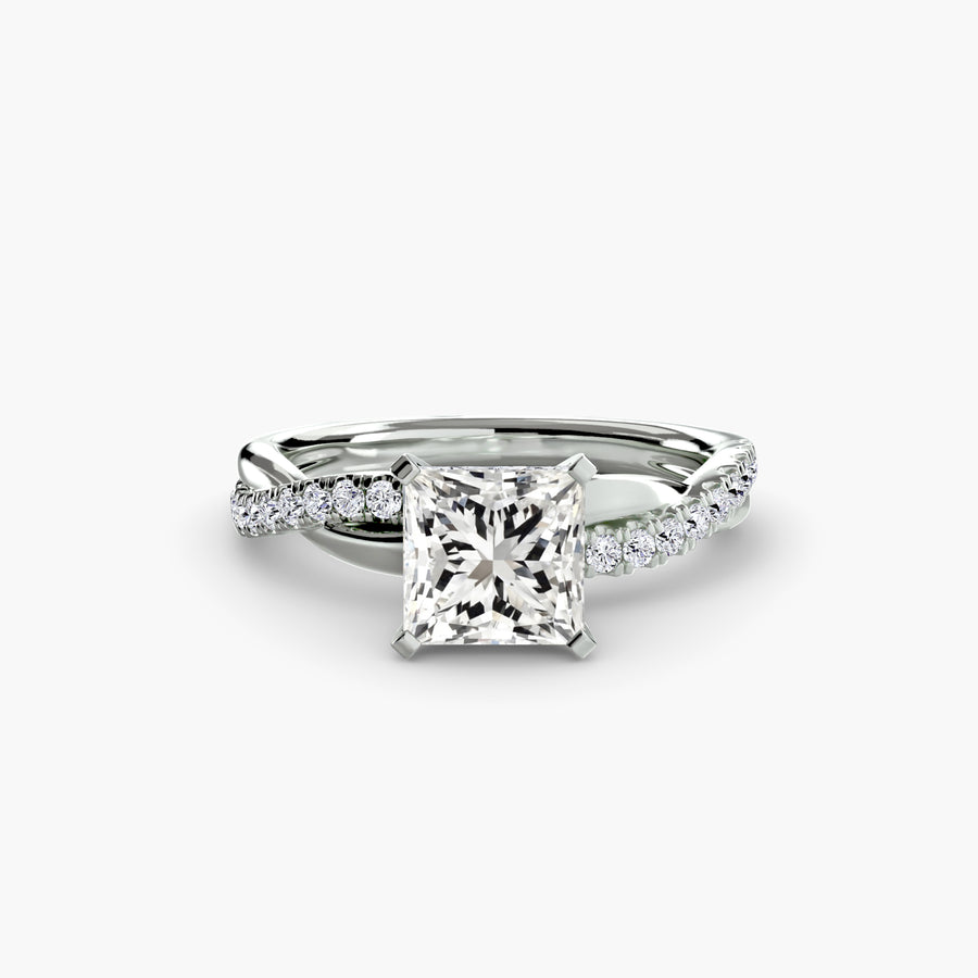 The Emerald Twist Pavé Ring