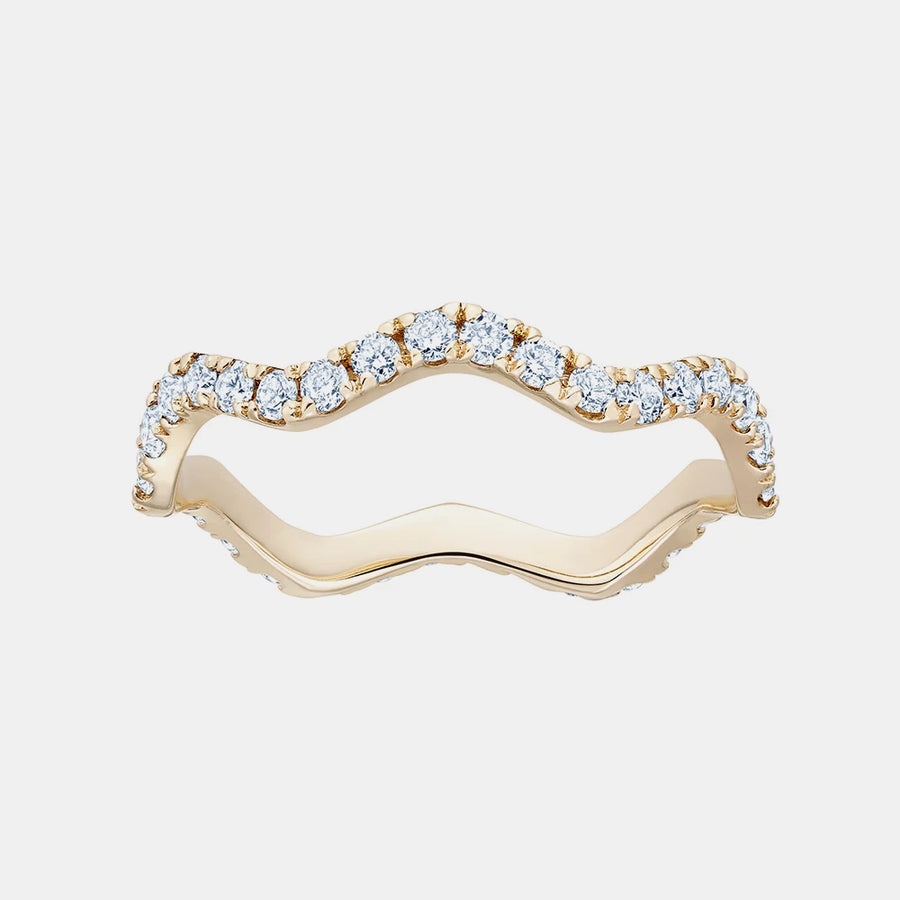 Wavy Stackable Pavé Ring