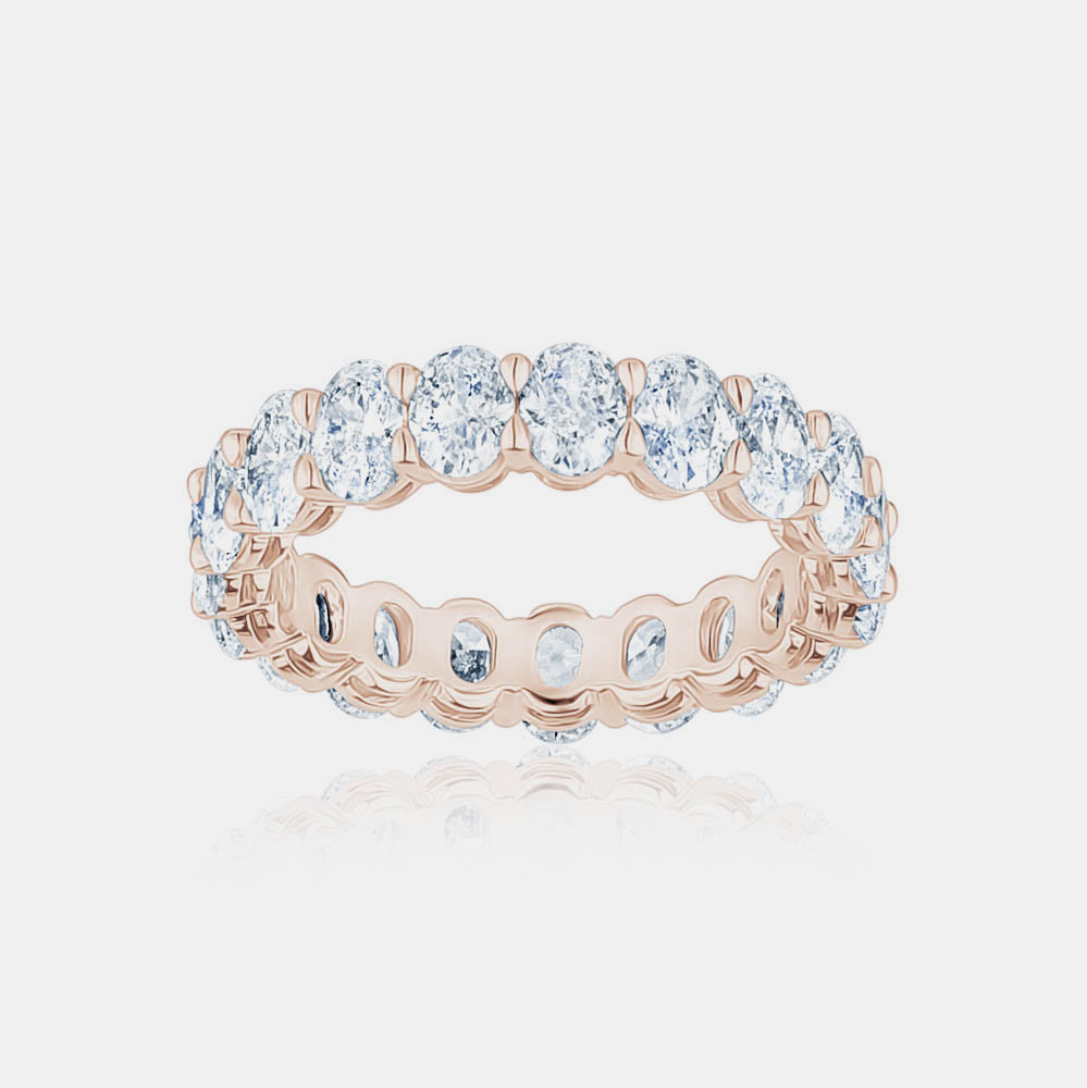 0.20ct Oval Diamond Eternity Band - 14K Rose Gold