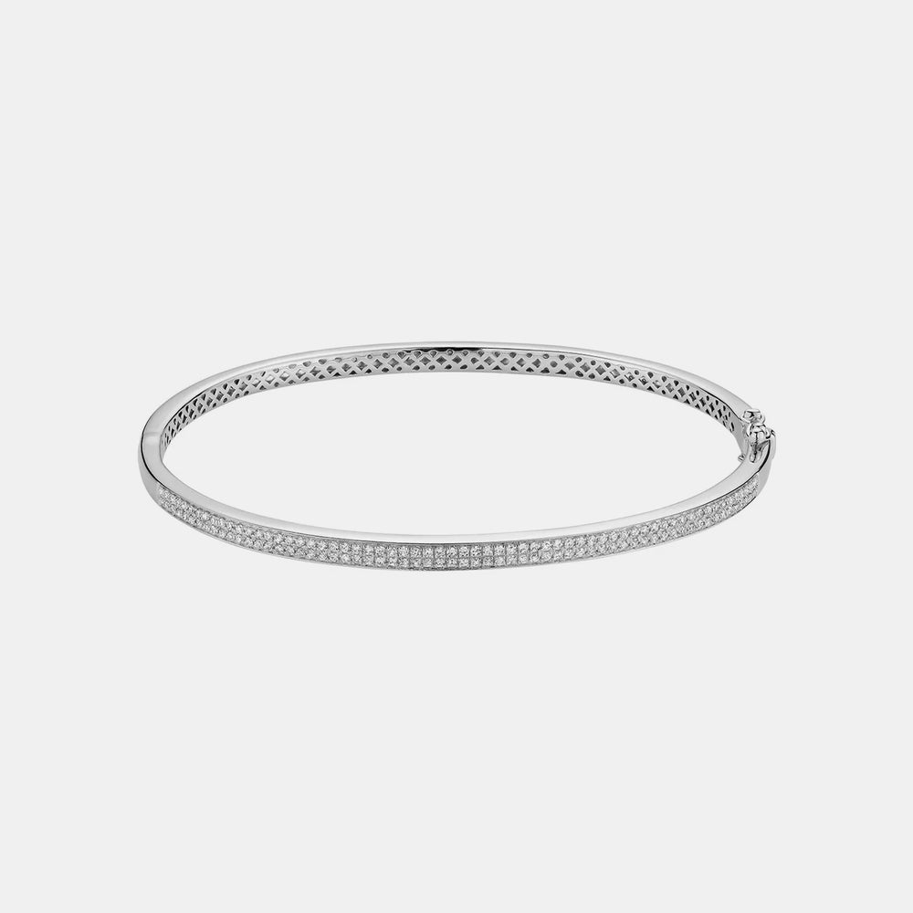Micropavé Diamond Bangle - 14K White Gold