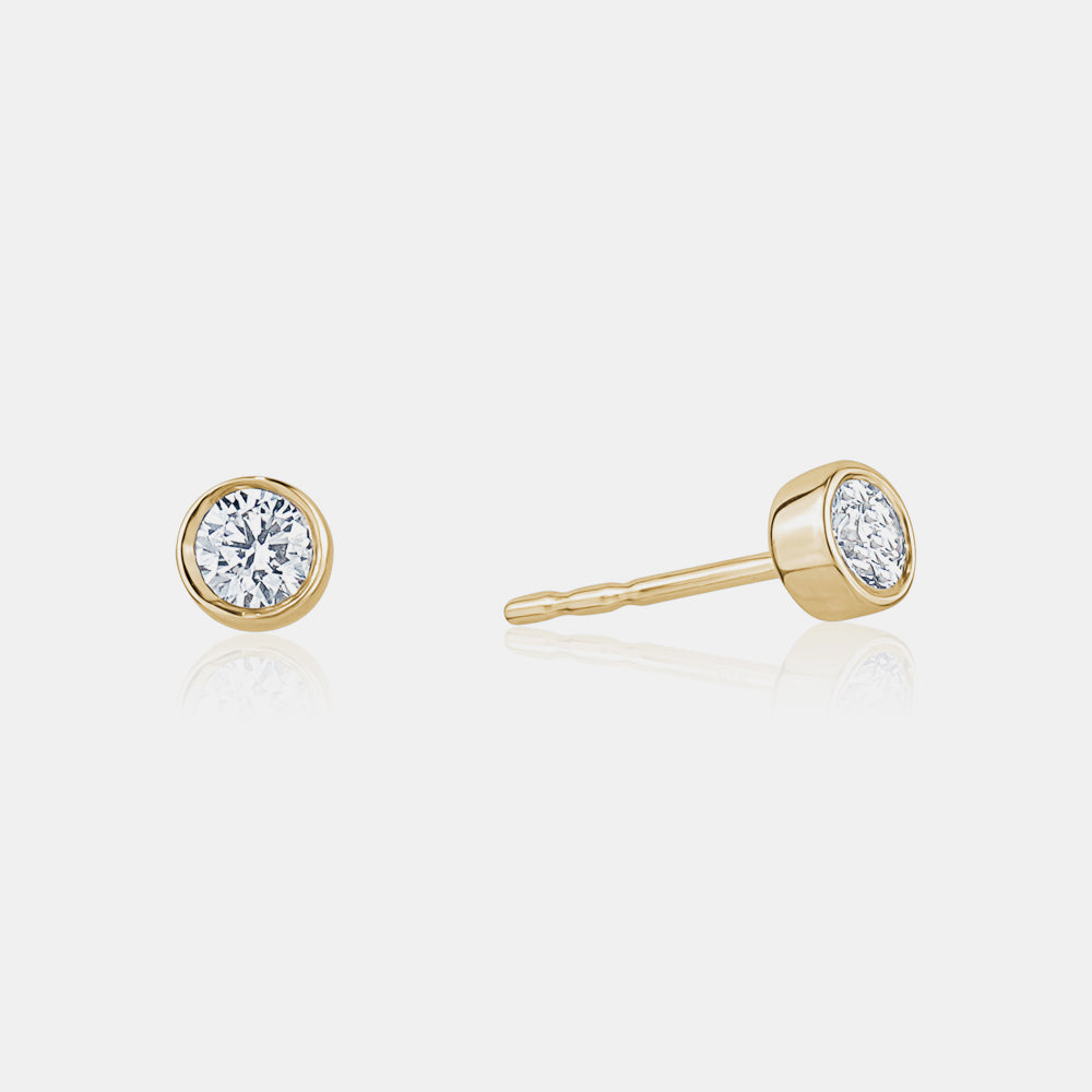 Diamond Bezel Set Round Studs