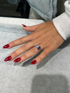 Bague Toi et Moi en saphir bleu ovale