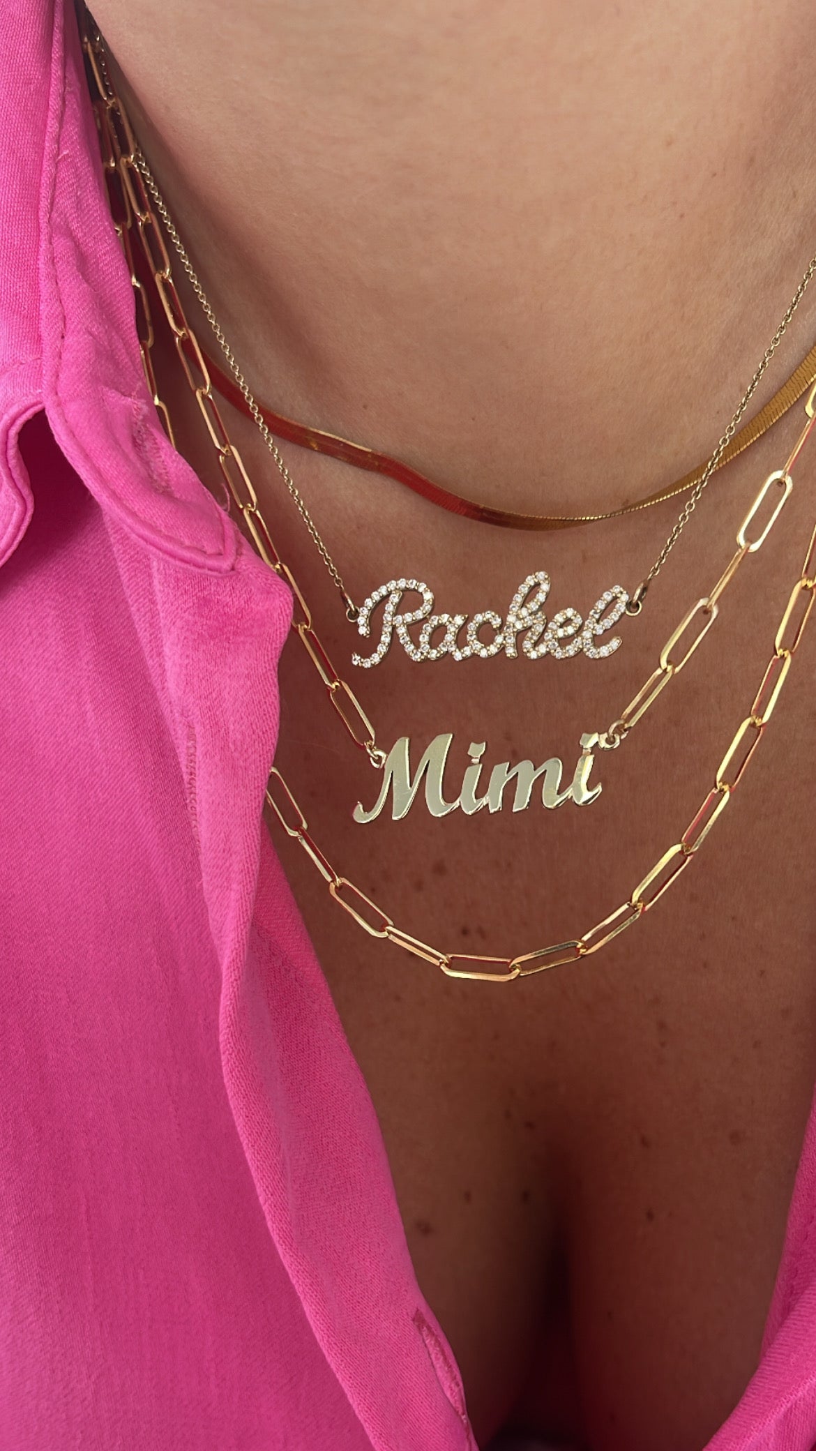 Custom Cursive Paperclip Chain Name Necklace