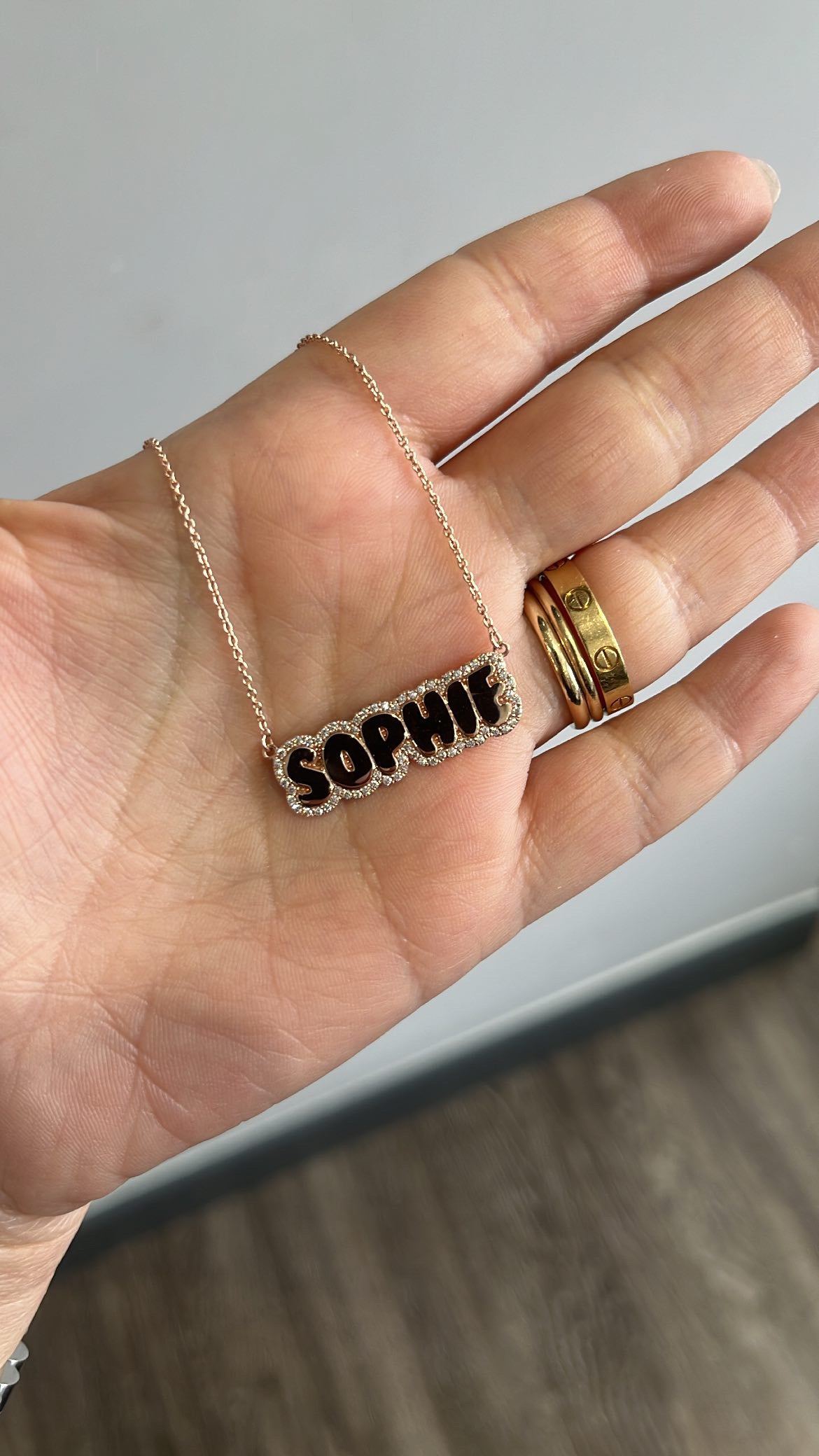 Diamond Bubble Name Necklace