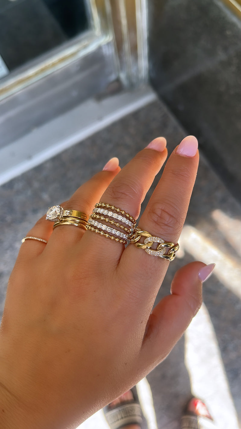 Five Row Diamond Pavé Ring