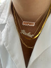 Collier de nom à bulles en diamant