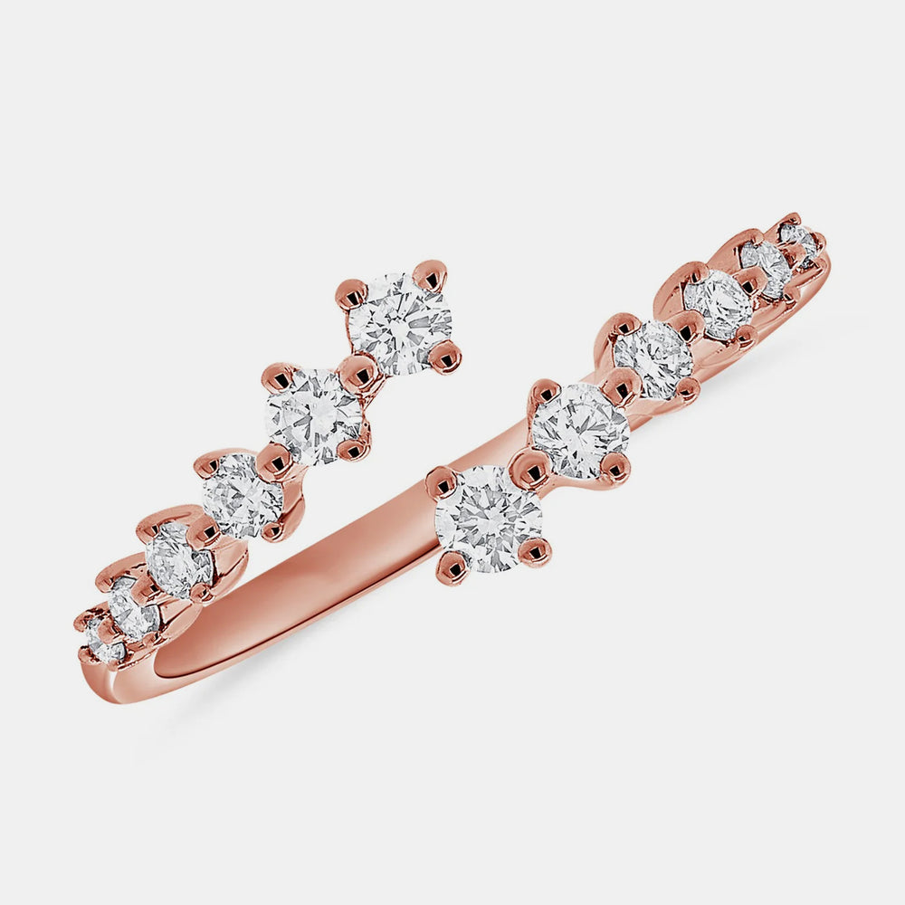 Graduated Diamond Wrap Ring - 14K Rose Gold