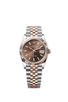 Rolex Datejust 36mm Chocolate Stick Dial Everose Two Tone on Jubliee 2026/126334