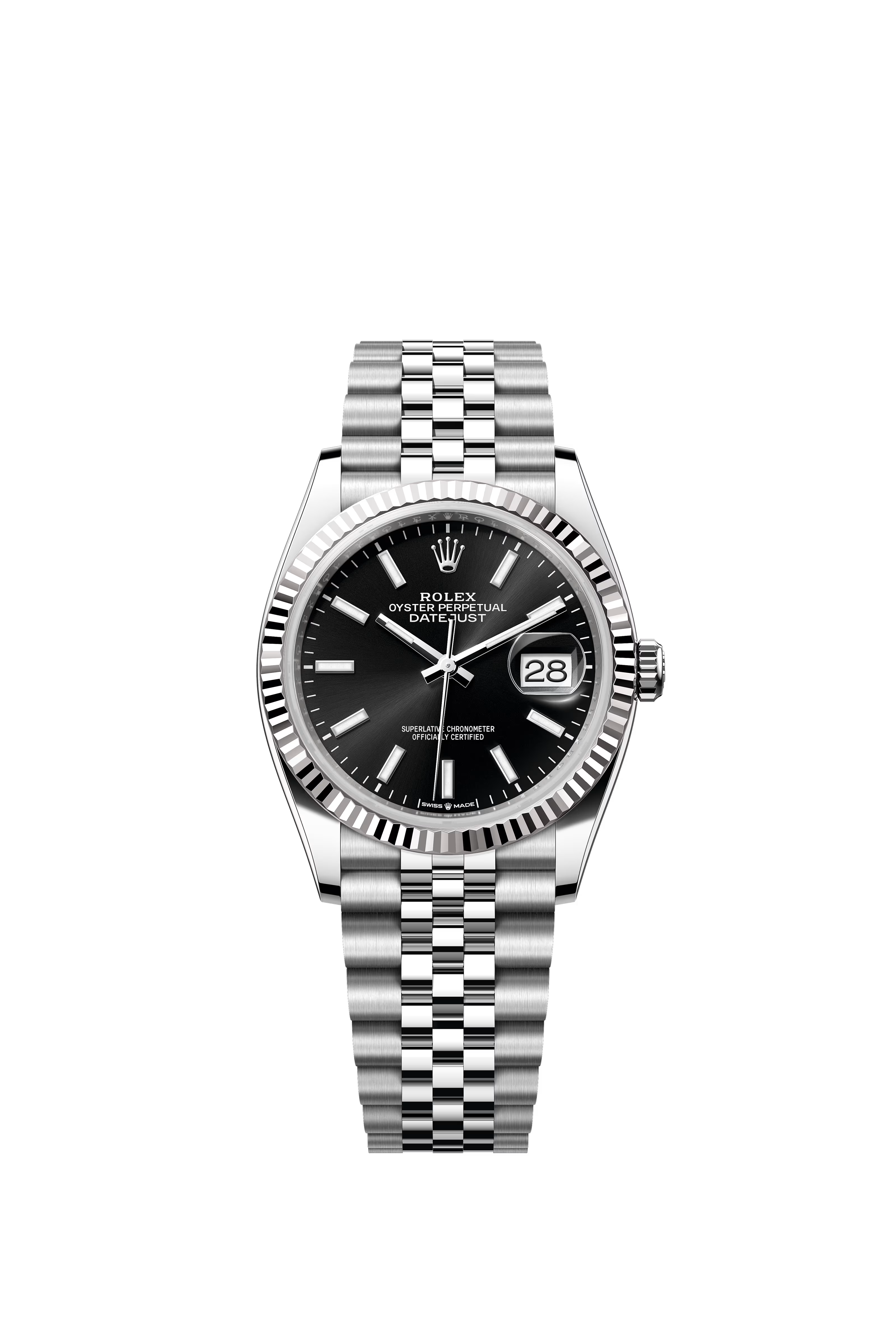 Rolex Datejust Stainless Steel Black Stick Dial Jubilee Bracelet 36mm 126234/2025