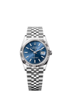 Rolex Datejust 36mm Oystersteel and white gold with Bright blue dial on Jubliee 126234/2026